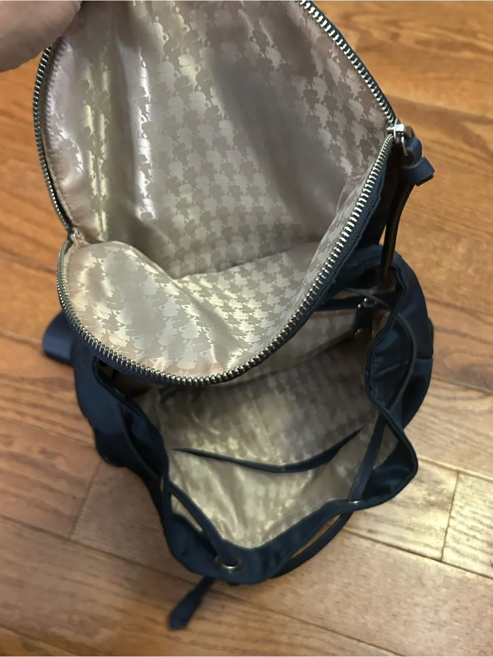 Karl Lagerfeld Navy Blue Backpack with Logo Accent